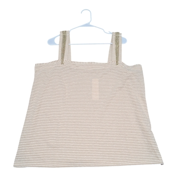 Soft Surroundings (XL) Sun Seeker Rope Tank Top NWT Linen Polyester Metallic - Picture 3 of 9